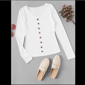 NWT SHEIN Long sleeve button tee ✨PRICE IS FIRM✨